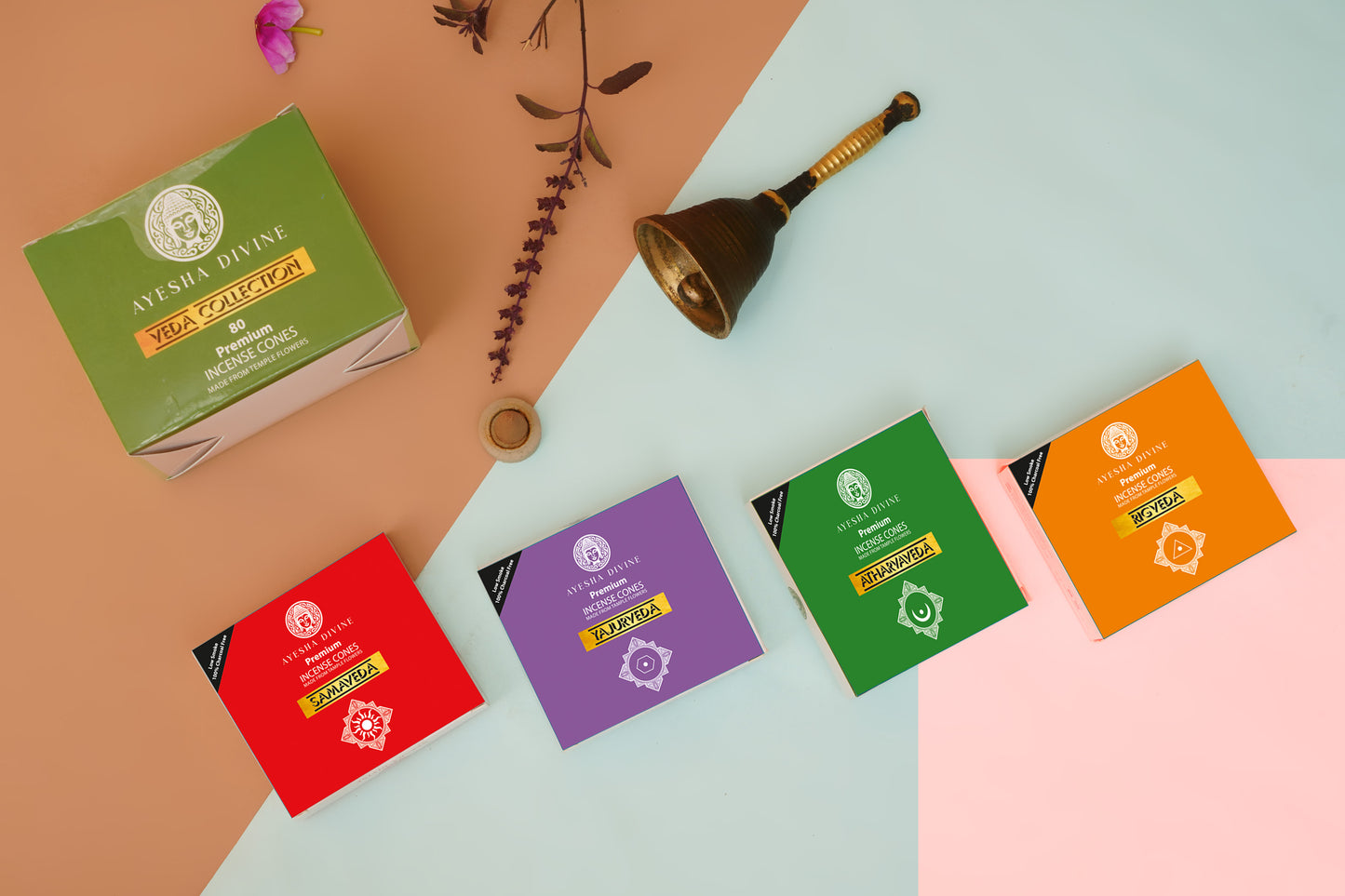 🌿 Ayesha Divine – Veda Collection Premium Incense Cones (80 Cones)