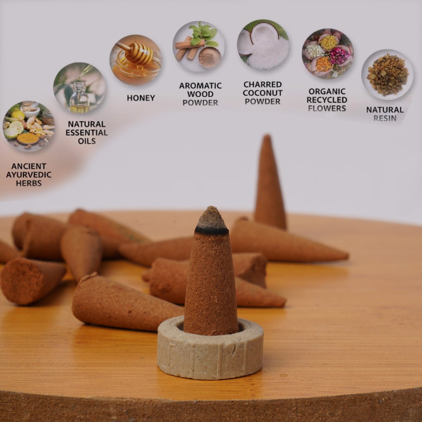 🌿 Ayesha Divine – Veda Collection Premium Incense Cones (80 Cones)