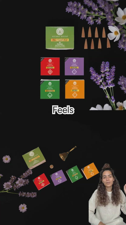 🌿 Ayesha Divine – Veda Collection Premium Incense Cones (80 Cones)